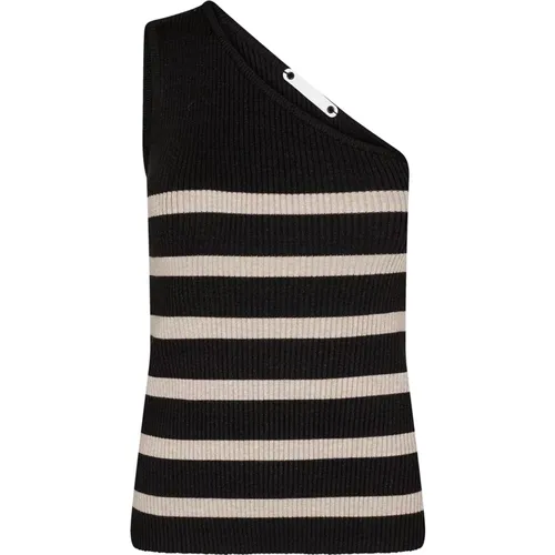 Stripe Asym Lurex Tank Sweater , female, Sizes: M - Co'Couture - Modalova