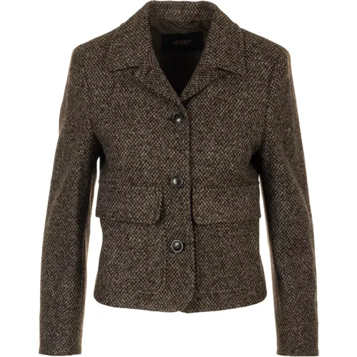 Braune Jacke für Männer , Damen, Größe: XS - Seventy - Modalova