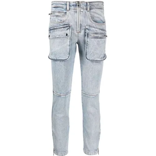 Multi-Pocket Straight-Leg Jeans in Hellblau , Damen, Größe: 2XS - Isabel marant - Modalova