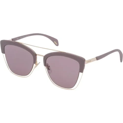 Rosa Metall Sonnenbrille für Frauen , Damen, Größe: 61 MM - Police - Modalova