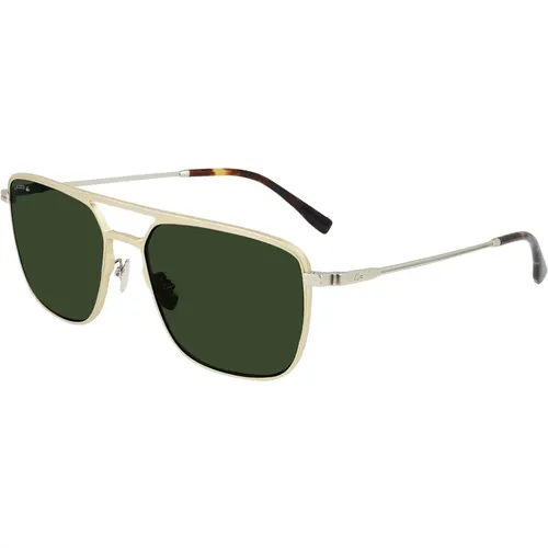 Sunglasses, male, , Size: 57 MM Gold/Green Sunglasses - Lacoste - Modalova