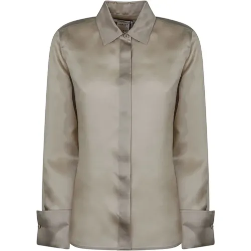 Silk Olive French Cuff Shirt , female, Sizes: XS - Max Mara - Modalova