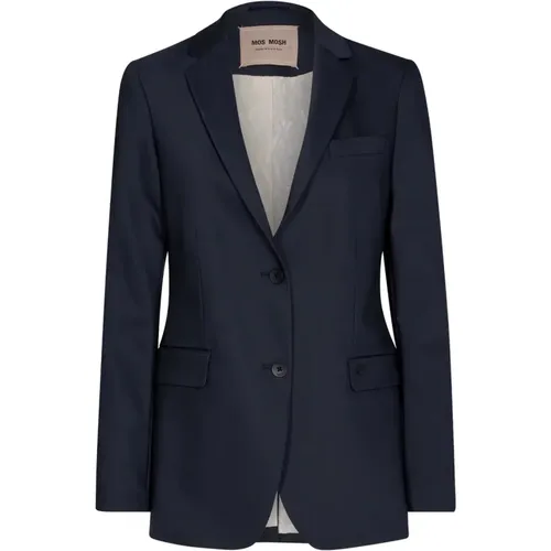 Blazers, female, , Size: M Clic Marine Blueight Blazer - MOS MOSH - Modalova