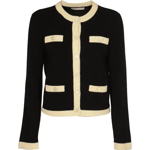 Chunky Wool Trim Cardigan Pullover , Damen, Größe: S - TORY BURCH - Modalova