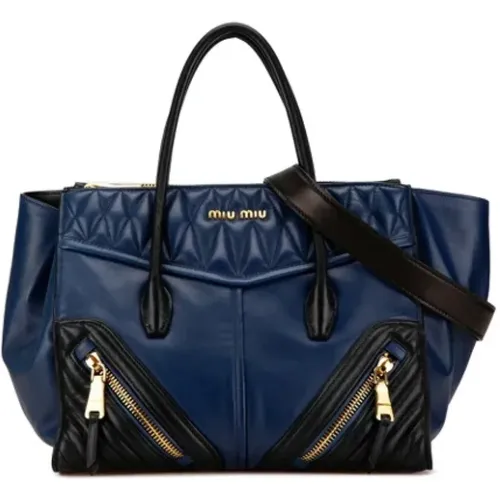 Pre-owned Tote Bags, female, , Size: ONE SIZE Pre-owned Leather handbags - Miu Miu Pre-owned - Modalova