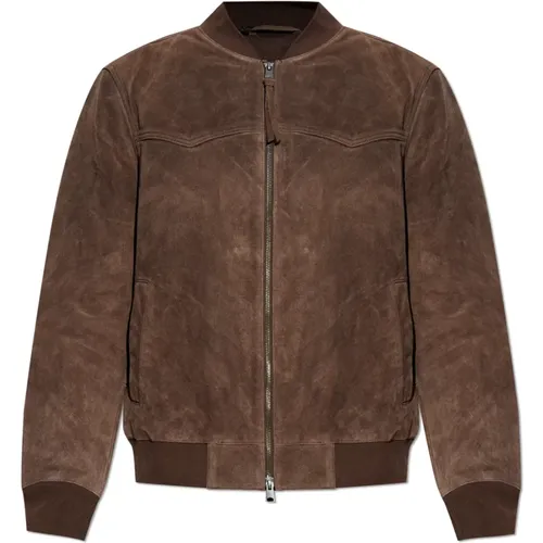 Leather Jackets, male, , Size: S Zealand Suede Jacket - AllSaints - Modalova
