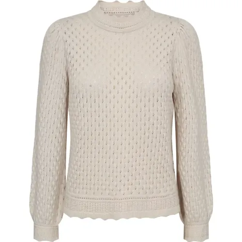 Beiger Pullover mit Puffärmeln - FREEQUENT - Modalova