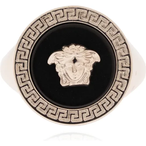 Rings, male, , Size: 64 MM Brass ring - Versace - Modalova