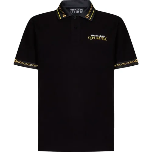 Polo Shirts, male, , Size: S Logo Chain Polo - Versace Jeans Couture - Modalova