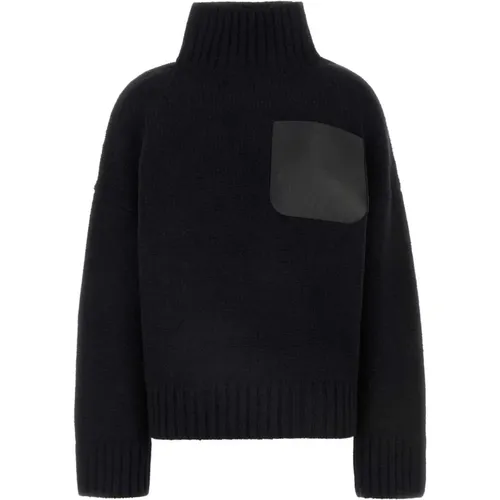 Turtlenecks, female, , Size: XS Oversize Wool Blend Sweater - JW Anderson - Modalova