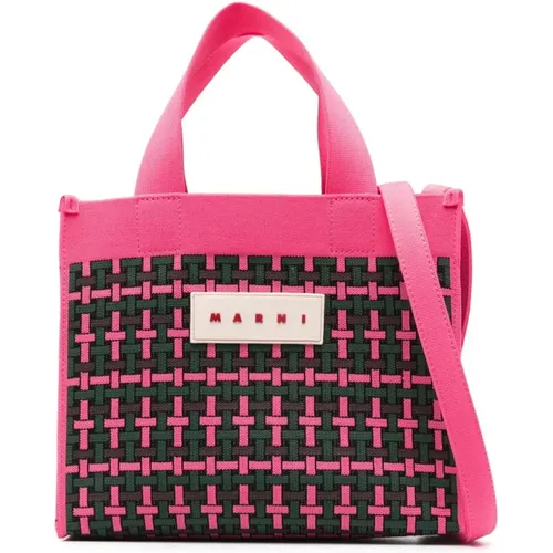 Fuchsia Handbag - Stylish Acry for Modern Women , female, Sizes: ONE SIZE - Marni - Modalova