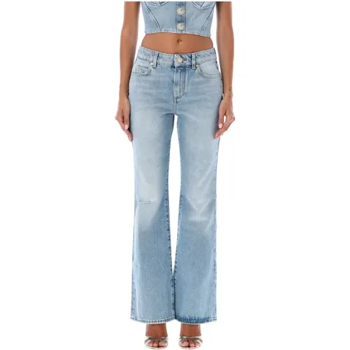 Hellblaue Flared Denim Jeans,Blaue Flared Jeans mit Löwenknopf - Balmain - Modalova