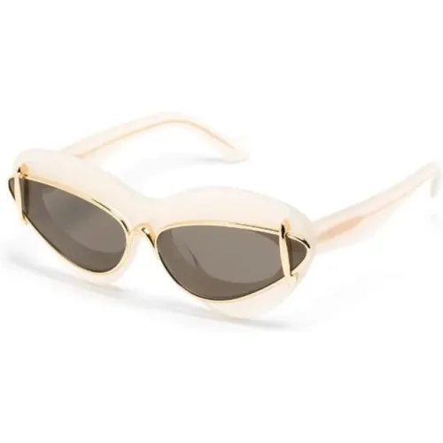 Weiße Sonnenbrille Stilvoll und vielseitig , Damen, Größe: 67 MM - Loewe - Modalova