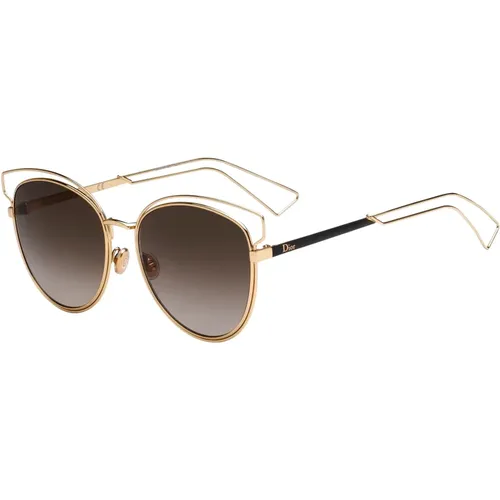 Gold/Braun Sonnenbrille , Damen, Größe: 56 MM - Dior - Modalova