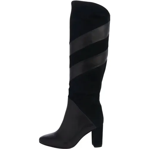 Schwarze flache Schuhe mit Wildlederbändern , Damen, Größe: 38 EU - L'arianna - Modalova