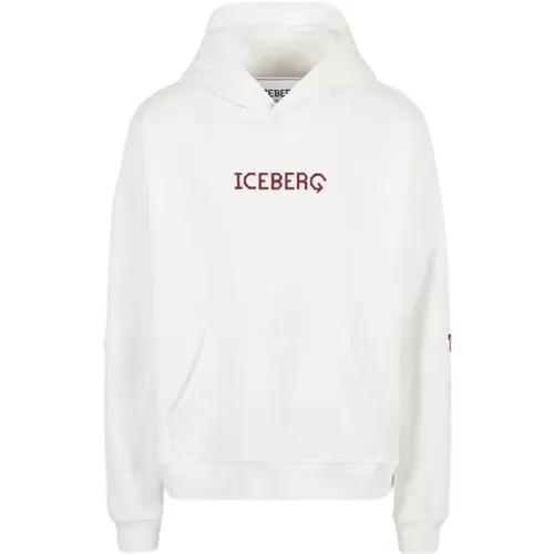 Logo Print Hoodie Weiche Baumwolle Fleece , Herren, Größe: L - Iceberg - Modalova