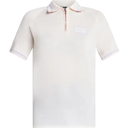 Gestreiftes Poloshirt mit Logoaufdruck , Herren, Größe: M - Versace - Modalova