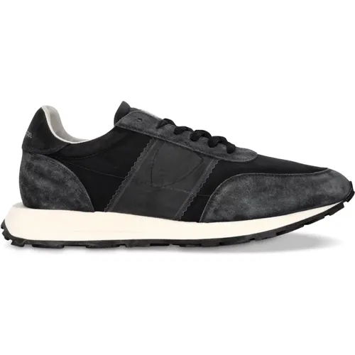 Vintage Running Sneakers Schwarz , Herren, Größe: 40 EU - Philippe Model - Modalova