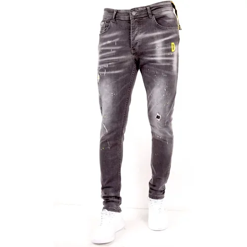 Jeans with Bleached Splatter - Dc-013 , male, Sizes: W31, W34 - True Rise - Modalova