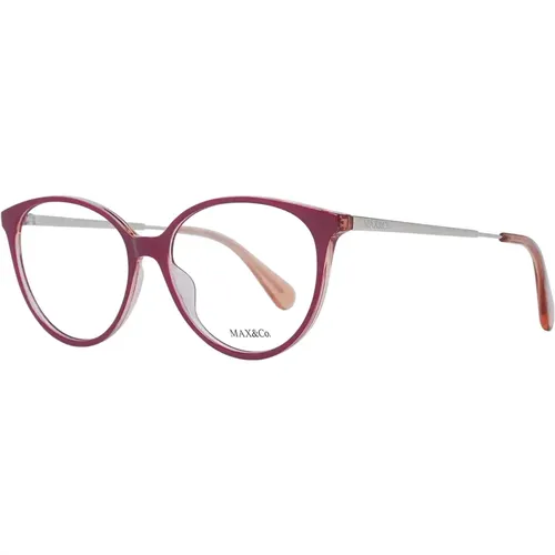 Glasses, unisex, , Size: ONE SIZE Burgundy Cat Eye Women's Optical Frames - Max & Co - Modalova