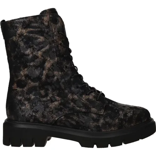 Metallic Animal Print Lace-up Boot , female, Sizes: 7 UK, 5 UK, 6 UK, 8 UK - Remonte - Modalova