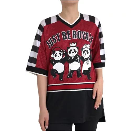 T-Shirt mit mehrfarbigem Panda-Druck - Dolce & Gabbana - Modalova