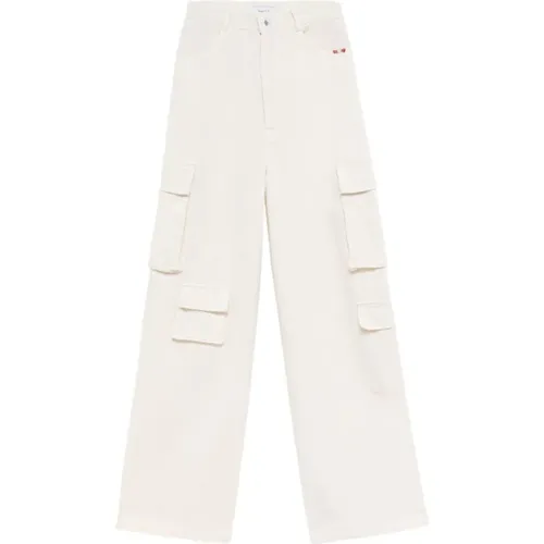 Weiße Denim Jeans , Damen, Größe: W26 - Amish - Modalova