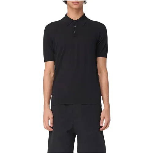 Round-neck Knitwear, male, , Size: S Knitted Polo Shirt Short Sleeve - Roberto Collina - Modalova