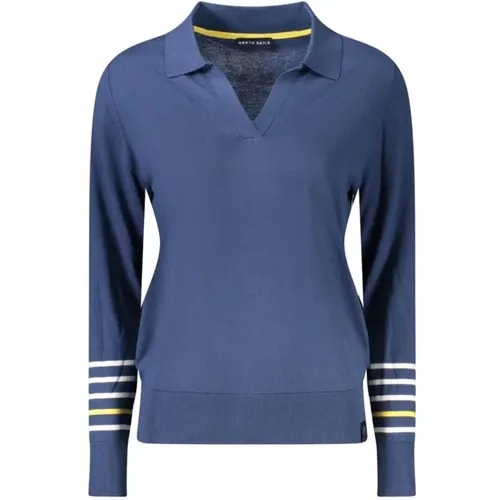 V-neck Knitwear, female, , Size: M V-Neck Sweater with Contrasting Details - North Sails - Modalova