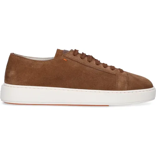 Sneaker low 21571 Veloursleder , Herren, Größe: 43 EU - Santoni - Modalova