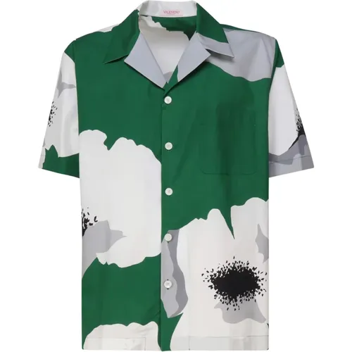 Flower Portrait Print Button Shirt , male, Sizes: M, L, S - Valentino Garavani - Modalova