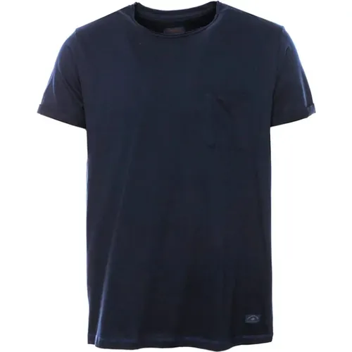 Sagi Nuovo T-Shirt,Lässiges Herren T-Shirt mit Aufgerolltem Saum de Gênes - Blue de Gênes - Modalova