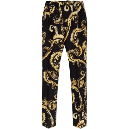 Straight Trousers, female, , Size: M Pants with a pattern - Versace Jeans Couture - Modalova