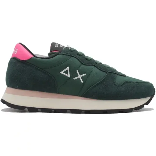Dark Green Running Sneakers , female, Sizes: 3 UK, 4 UK, 5 UK - Sun68 - Modalova
