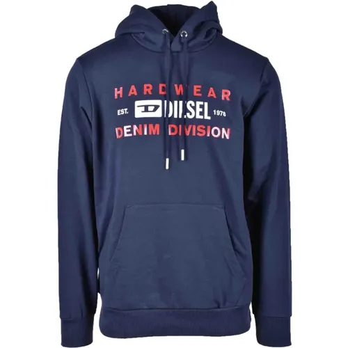 Hoodies, male, , Size: XL Cotton Blend Sweatshirt - Diesel - Modalova