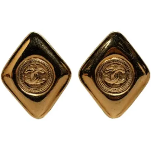 Pre-owned Jewellery, female, , Size: ONE SIZE Pre-owned Gold earrings - Chanel Vintage - Modalova