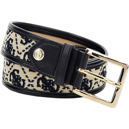 Stylish 4G Logo Belt Navy Beige , female, Sizes: M - Guess - Modalova