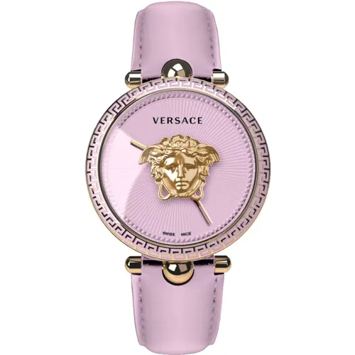 Watches, female, , Size: ONE SIZE Palazzo Empire Leather Watch Pink - Versace - Modalova