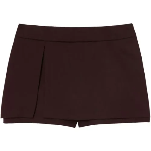 Short Shorts, female, , Size: XS Bordeaux Wool Blend Twill Shorts - pinko - Modalova