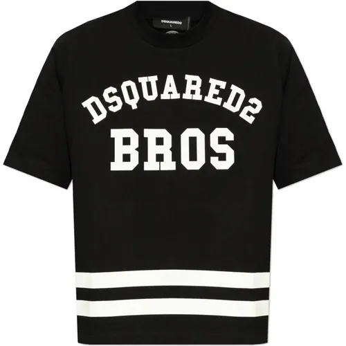 T-Shirts, male, , Size: 3XL T-shirt with logo - Dsquared2 - Modalova