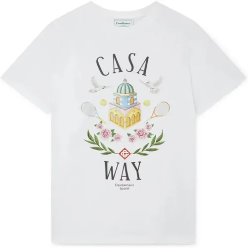 Casa Way Weißes T-Shirt aus Bio-Baumwolle - Casablanca - Modalova