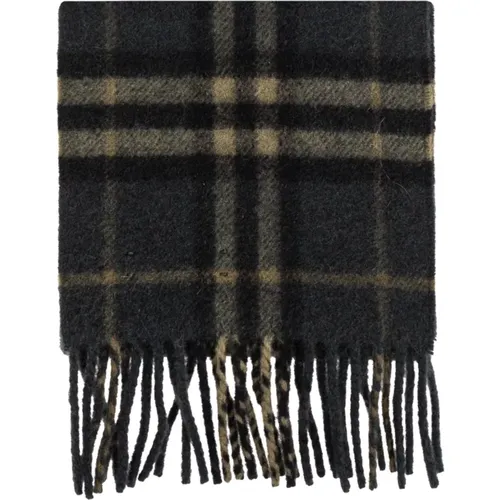 Winter Scarves, unisex, , Size: ONE SIZE Cashmere scarf with check pattern - Burberry - Modalova