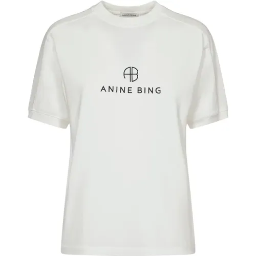 Weiße Monogramm T-Shirt für Frauen , Damen, Größe: L - Anine Bing - Modalova