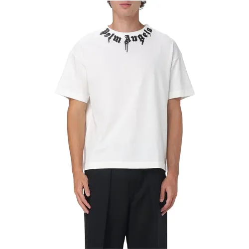 T-Shirts, male, , Size: L Graphic Collar T-Shirt - Palm Angels - Modalova