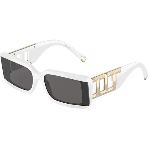 Weiß/Dunkelgrau Sonnenbrille,Sunglasses,Moderne Matte Sonnenbrille - Tiffany - Modalova