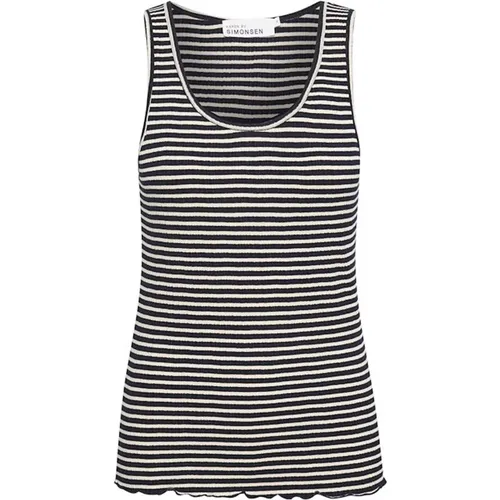 Striped Tank Top Night Sky/Egret , female, Sizes: S, 2XL, XL, L, XS, 2XS, M - Karen by Simonsen - Modalova