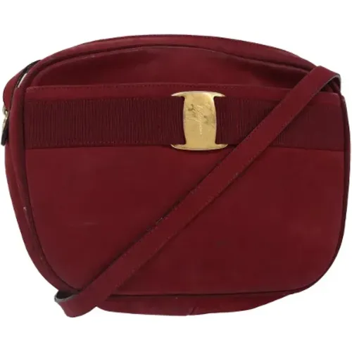 Pre-owned Cross Body Bags, female, , Size: ONE SIZE Pre-owned Suede shoulder-bags - Salvatore Ferragamo Pre-owned - Modalova