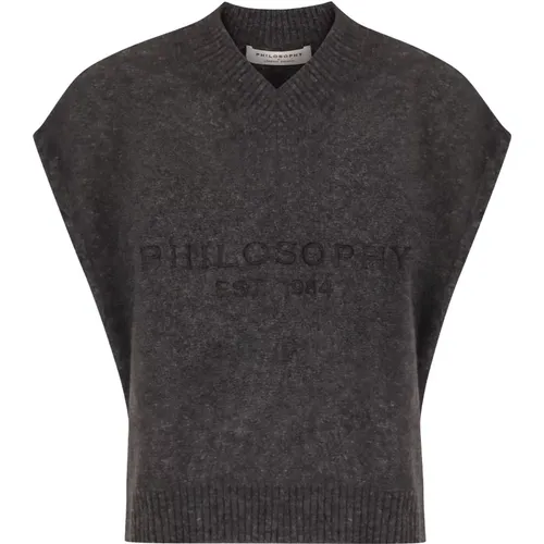 Ribbed Wool Blend Sweater , female, Sizes: 2XS, S - Philosophy di Lorenzo Serafini - Modalova