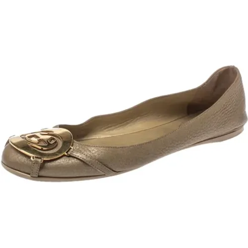 Pre-owned Flats, female, , Size: 7 1/2 US Pre-owned Leather flats - Gucci Vintage - Modalova