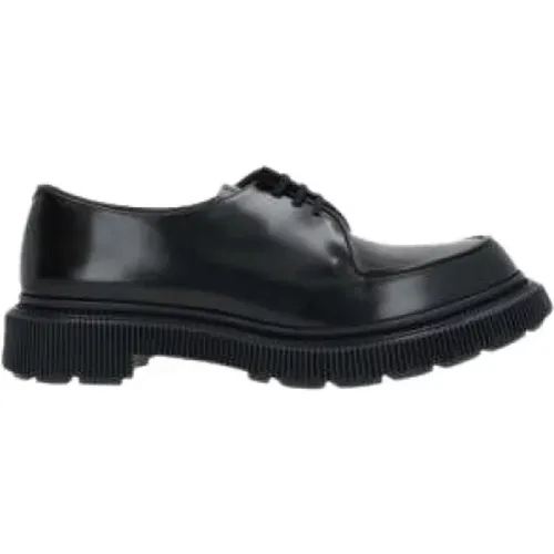 Schwarze Leder Derby Flache Schuhe , Herren, Größe: 45 EU - Adieu Paris - Modalova